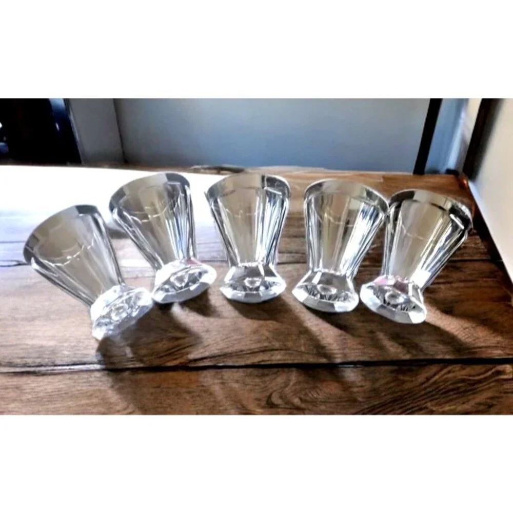 Val St Lambert Hafnia Cordial Liqueur Cocktail Glasses Set of 5 Mint 3.5